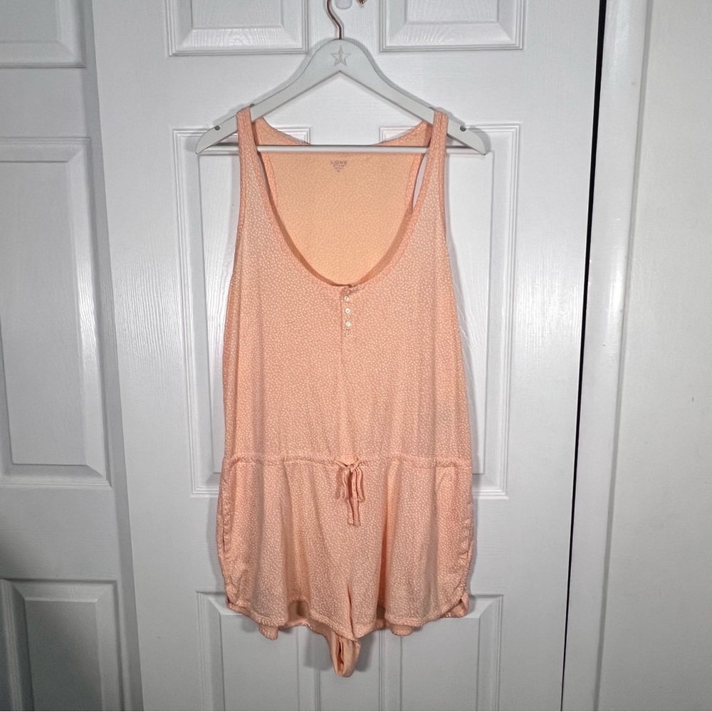 Love by Gap Peach Sleeveless Romper Comfy Casual Loungewear
